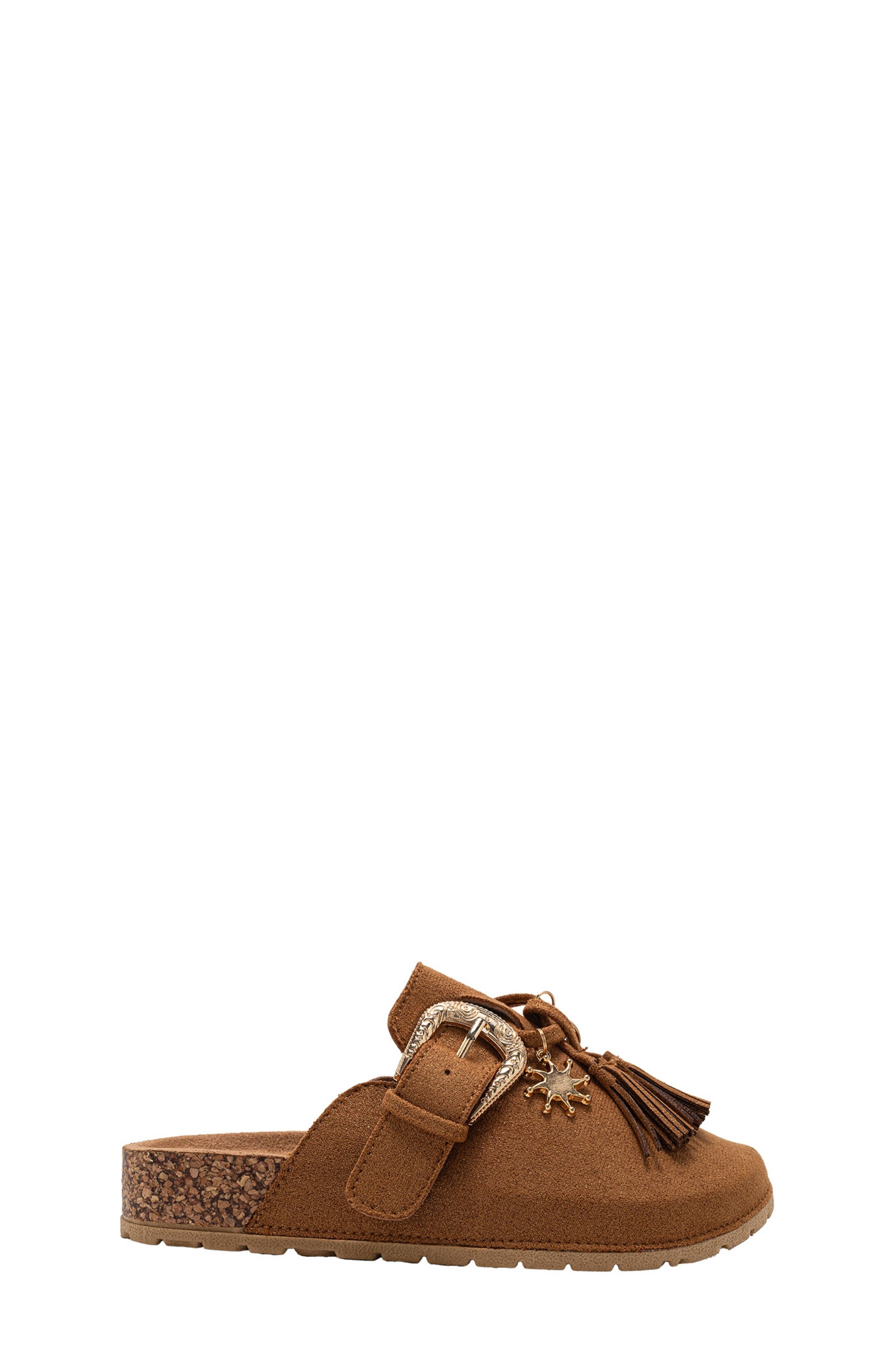 Kids' Western Buckle Clog, Alternate, color, COGNAC