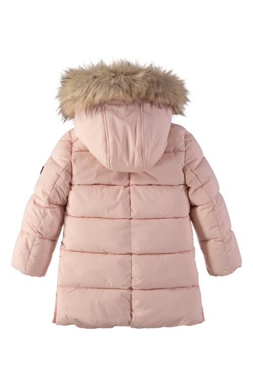 Sam Edelman Kids' Expedition Faux Fur Trim Puffer Jacket In Pink