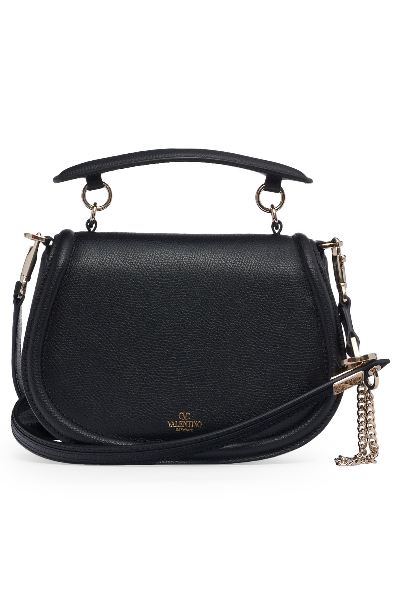 Valentino Garavani VSling Leather Saddle Bag, Alternate, color, 