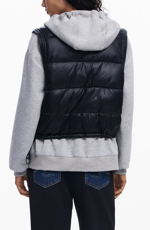 Desigual Layered Zip Hoodie In Gray