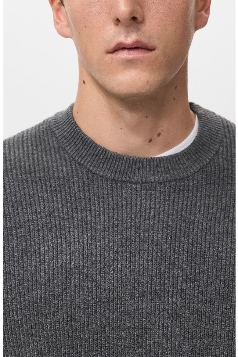 Rib Crewneck Sweater, Alternate, color, DARK HEATHER GREY