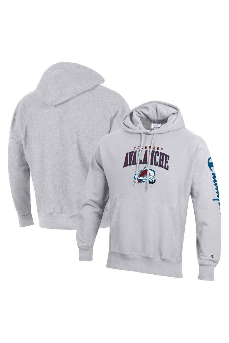 Men's Champion Heather Gray Colorado Avalanche Reverse Weave Pullover Hoodie, Alternate, color, Heather Gray