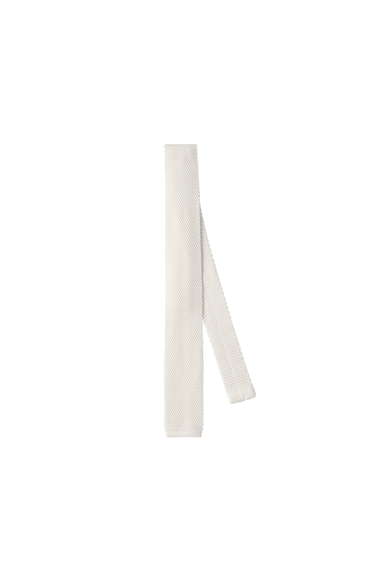Silk knit tie, Alternate, color, White
