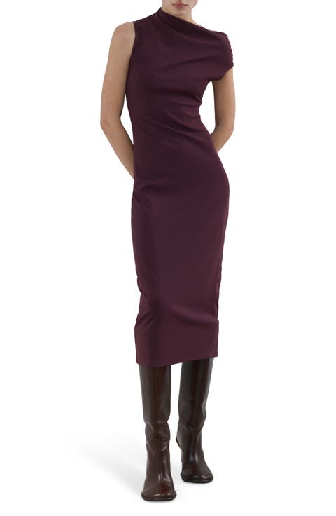 Asymmetric Midi Sheath Dress