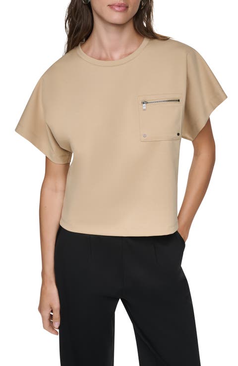 Zip Pocket Dolman Sleeve T-Shirt
