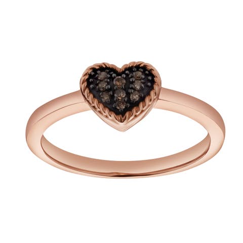 Dalia Sterling Silver 0.05 Ct Diamond Heart Ring