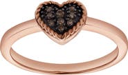 LuvMyJewelry Dalia Sterling Silver 0.05 Ct Diamond Heart Ring