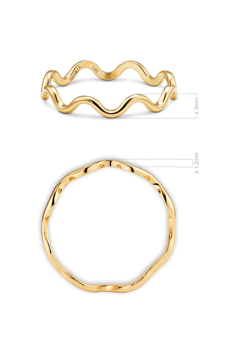 Wavy Ring in 14K Gold, Alternate, color, Gold
