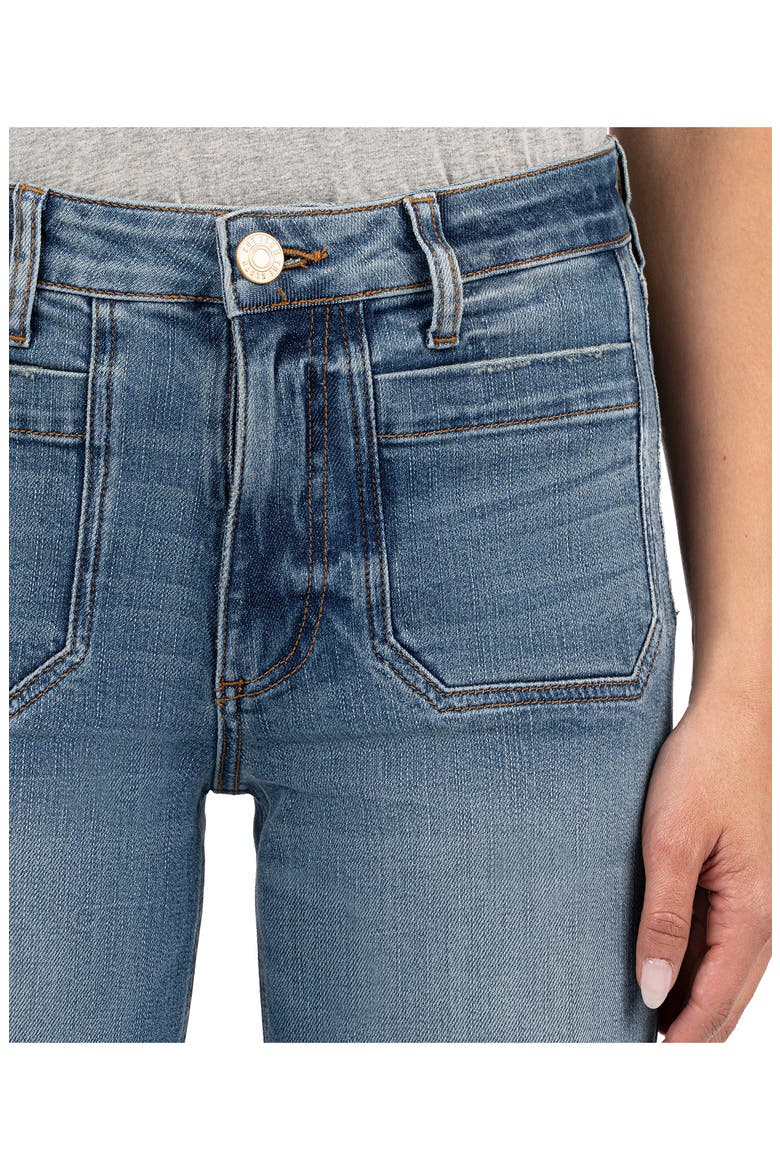 Elizabeth Patch Pocket High Waist Crop Straight Leg Jeans, Alternate, color, CLARITY
