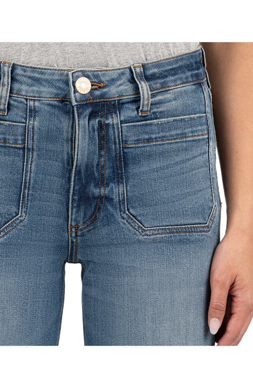 Kut From The Kloth Elizabeth Patch Pocket High Waist Crop Straight Leg Jeans In Clarity