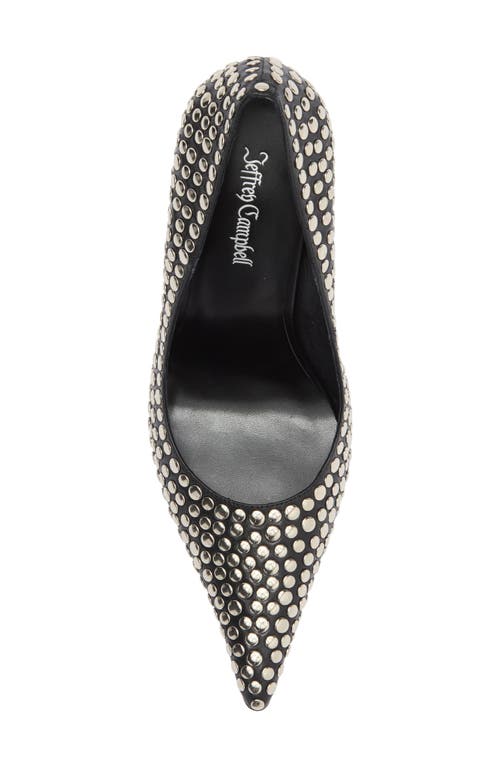 Jeffrey Campbell Risktake Stud Pointed Toe Pump In Black Silver