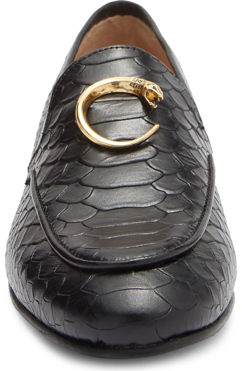 Roberto Cavalli Snake Ornament Loafer, Alternate, color, Black