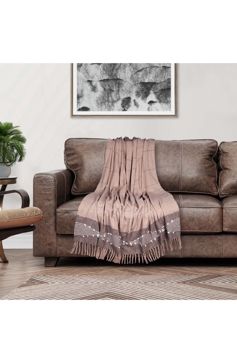 PARKLAND COLLECTION Adonia Fringe Throw Blanket, Alternate, color, Grey Brown