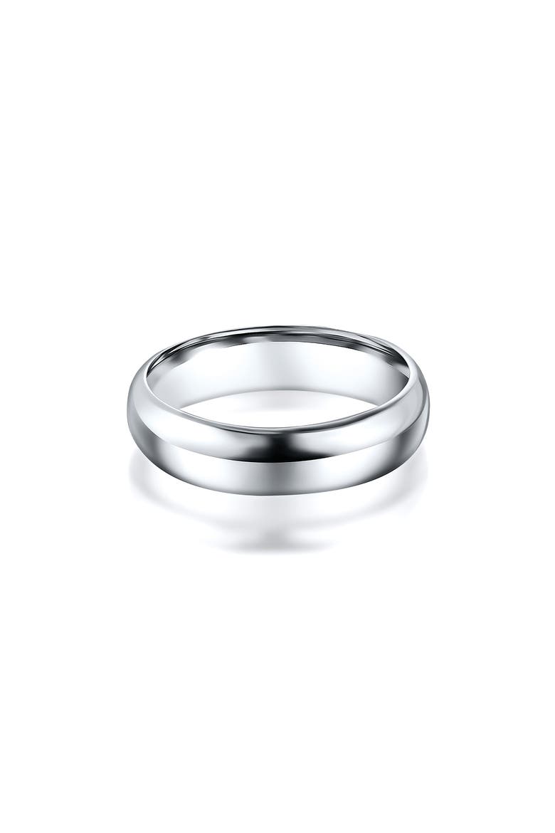 Plaid Dome Band Ring, Main, color, SILVER