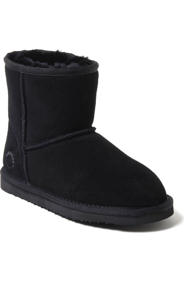 DEARFOAMS Fireside By Dearfoams Rosebery Genuine Shearling Boot, Main, color, Black