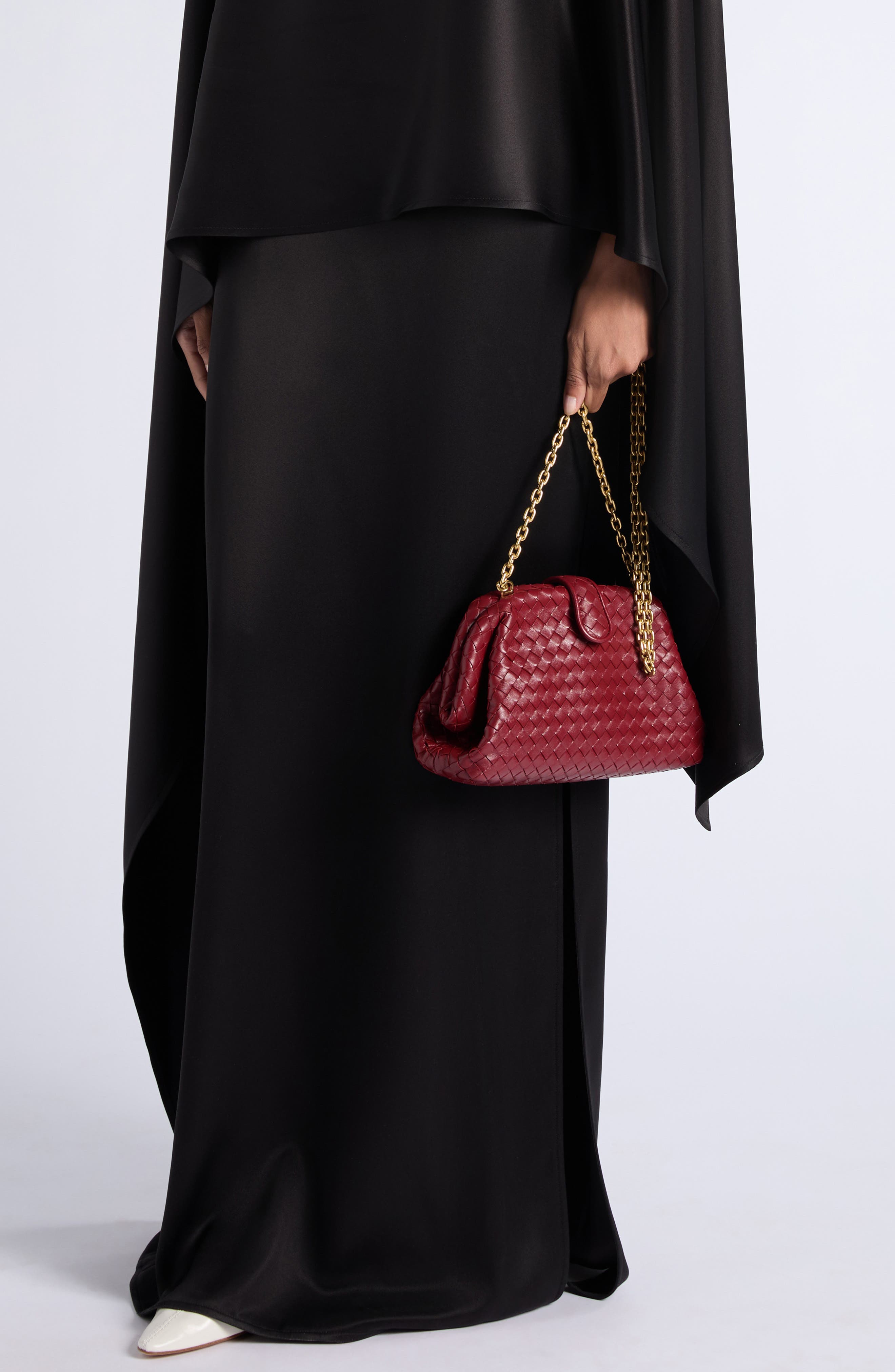 Bottega Veneta The Lauren 1980 Intrecciato Leather Clutch, Alternate, color, 6569 Lava Red-Brass V