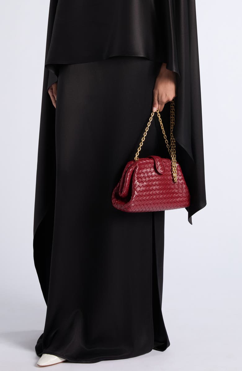 Bottega Veneta The Lauren 1980 Intrecciato Leather Clutch, Alternate, color, 6569 Lava Red-Brass V