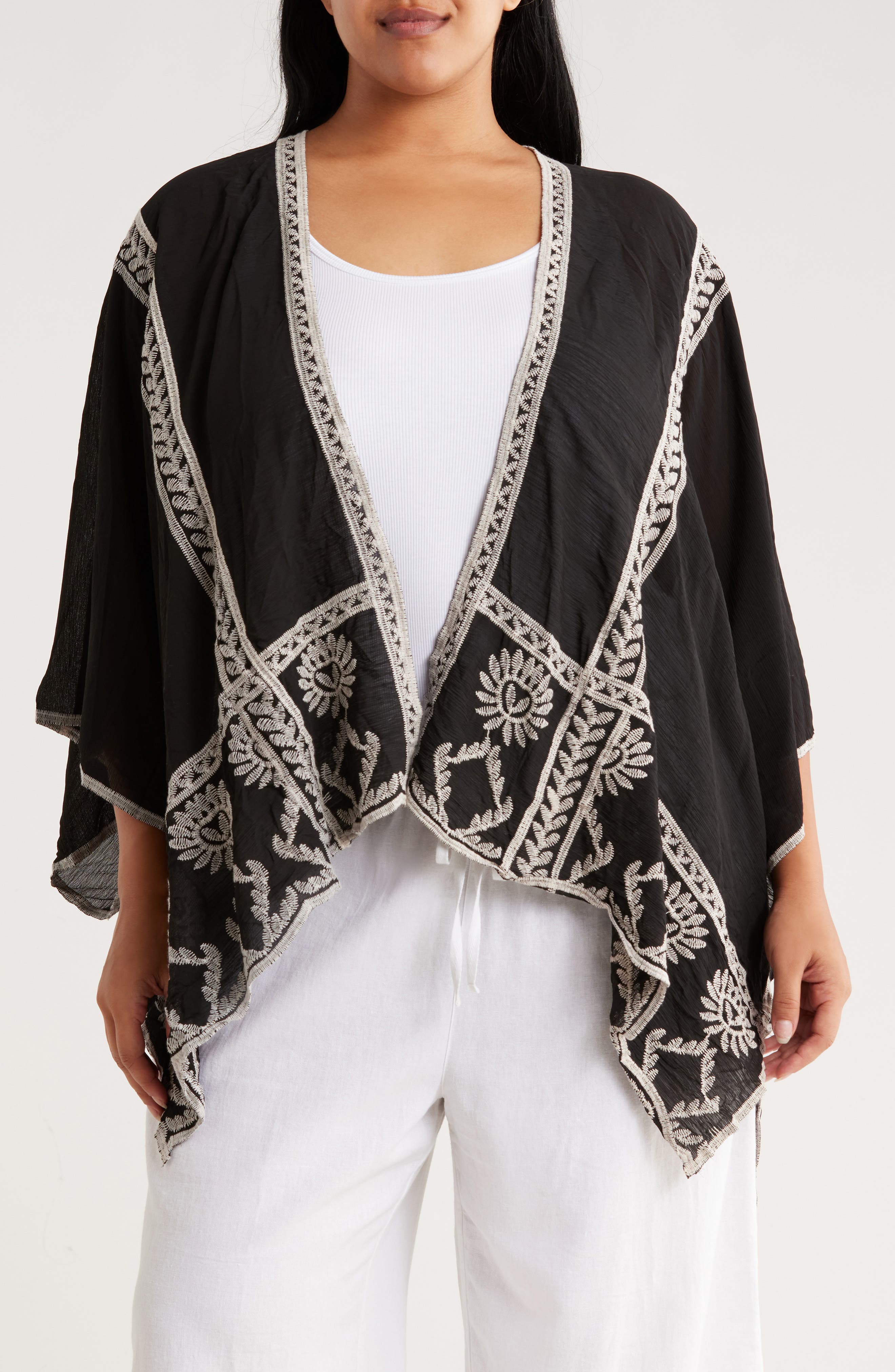 Forgotten Grace Embroidered Ruana