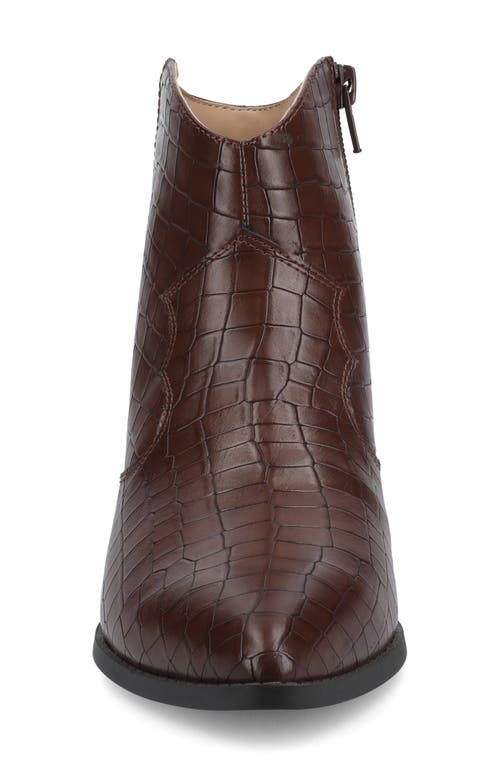 Journee Collection Taliah Western Ankle Boot In Brown