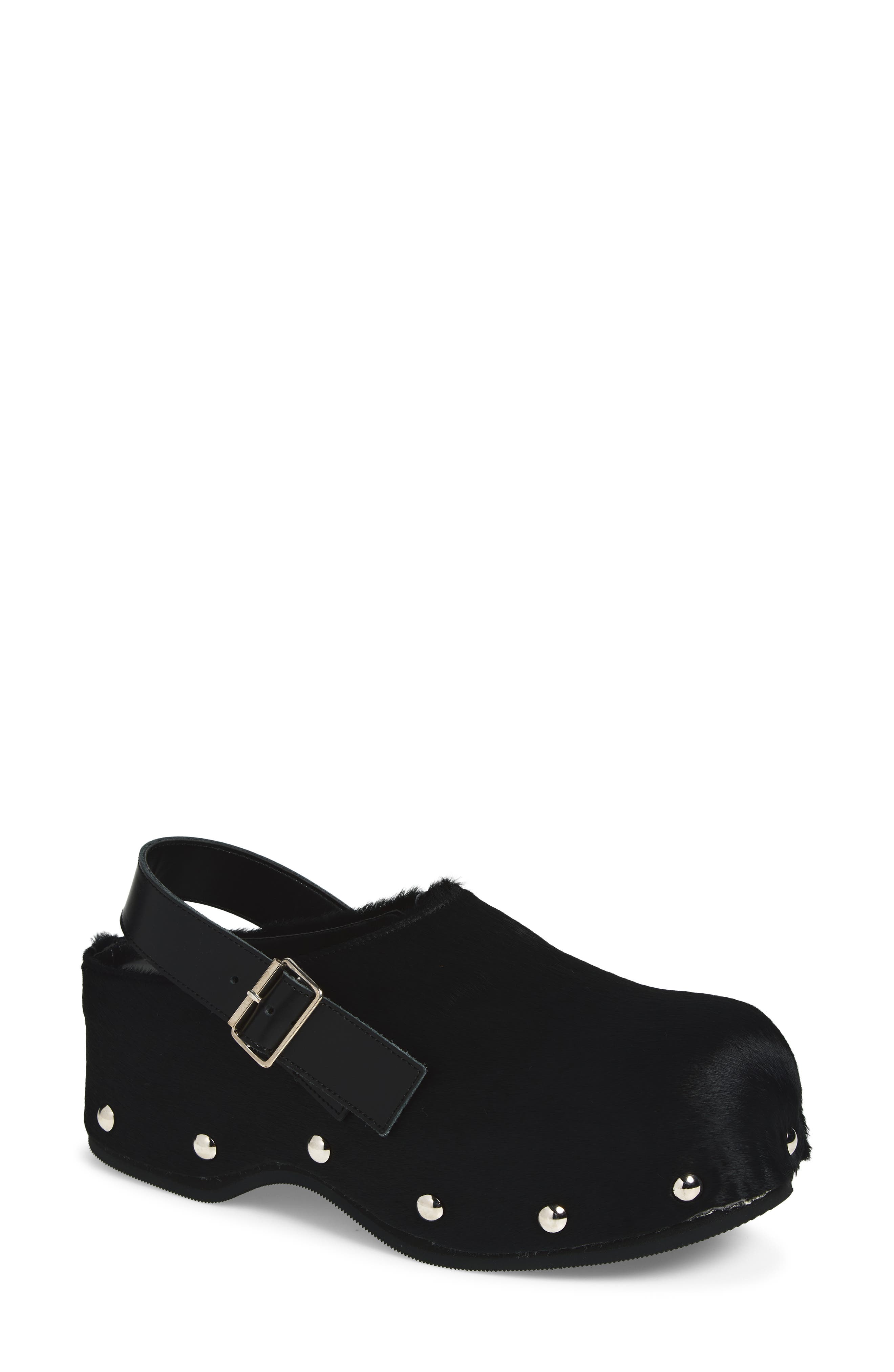 Studded Slingback Clog, Main, color, BLACK