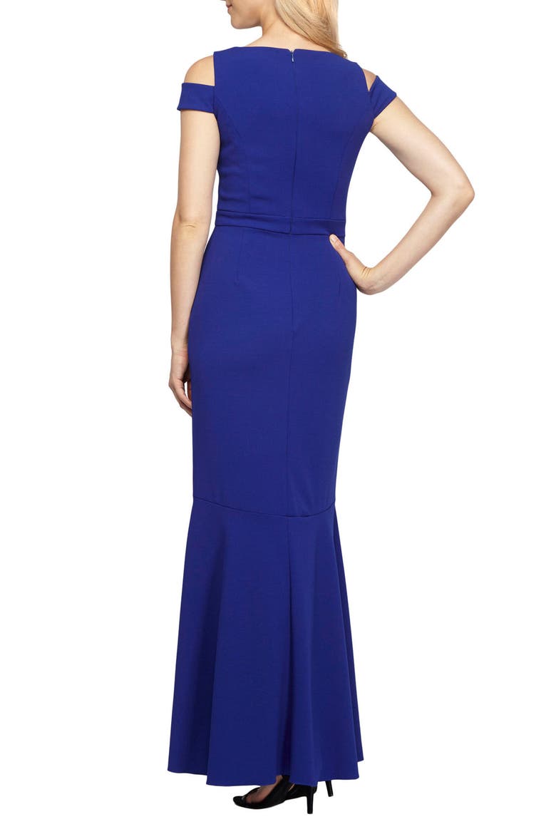 Embellished Cold Shoulder Gown, Alternate, color, BRIGHT ROYAL
