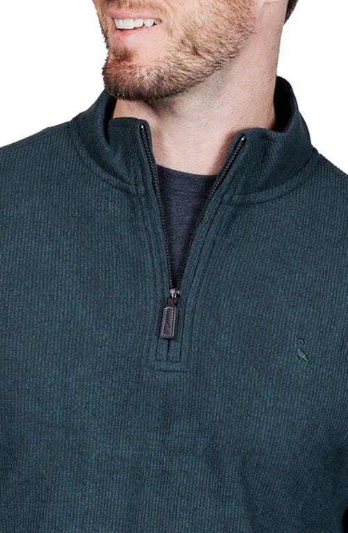 Tailorbyrd Quarter Zip Cozy Knit Pullover In Green
