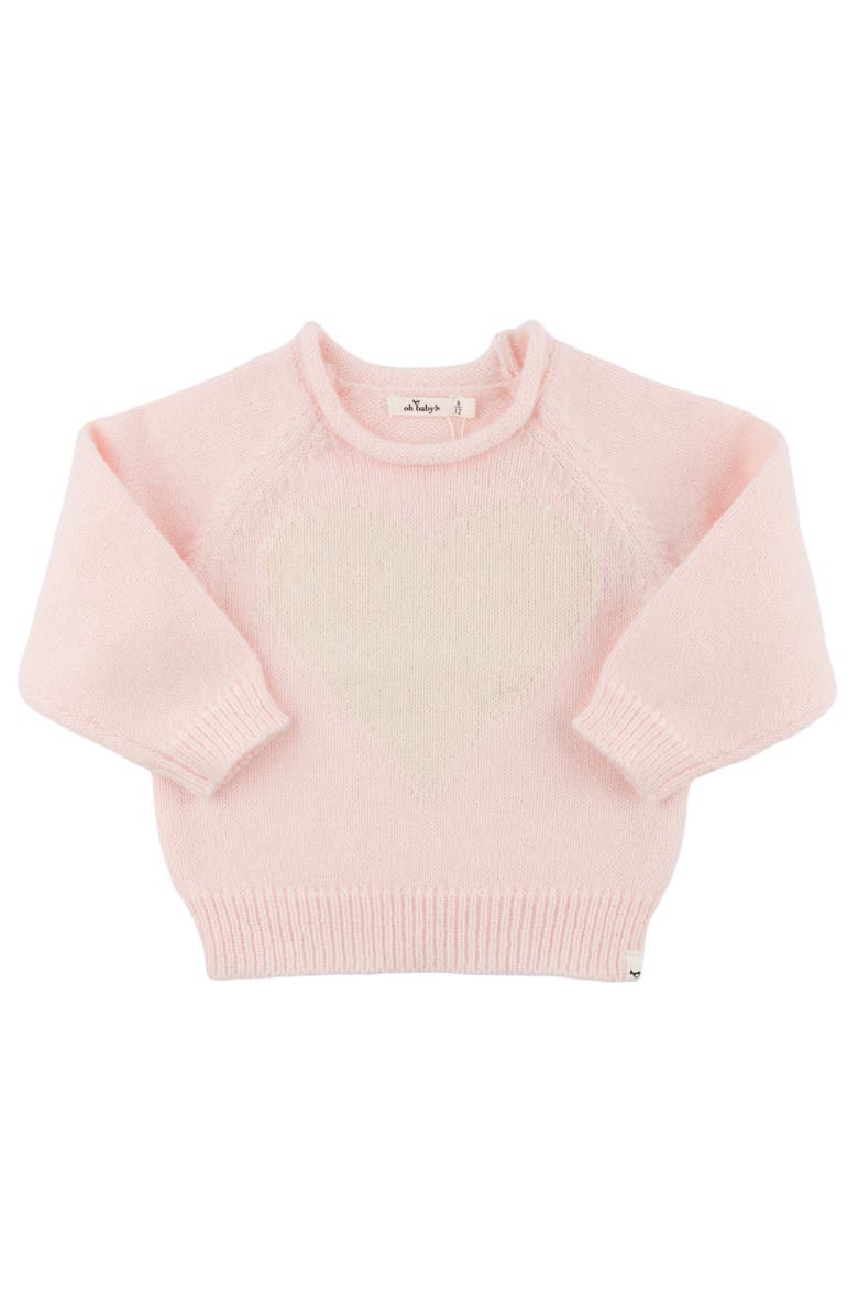 Oh baby! Brand Love Sweater- Infant, Main, color, Baby Pink