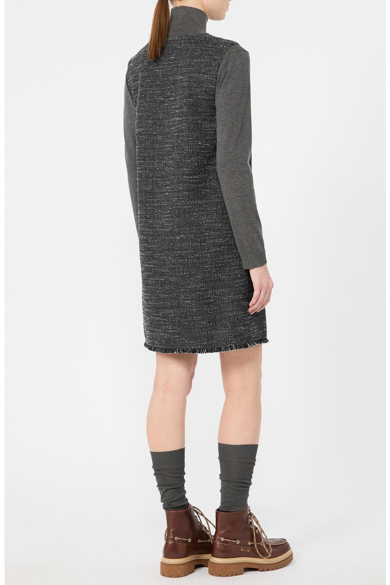 Fringed Sleeveless Shift Dress, Alternate, color, DARK GREY
