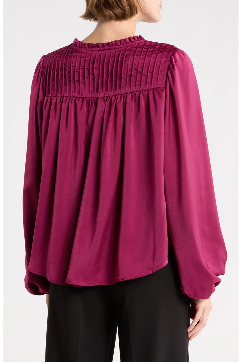 Pintuck Yoke Long Sleeve Top, Alternate, color, RASPBERRY RADIENCE