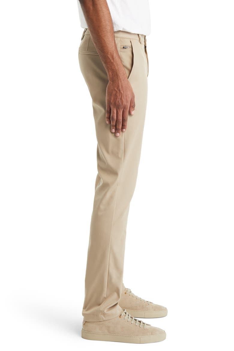 Flat Front Slim Straight Leg Performance Twill Pants, Alternate, color, TAN
