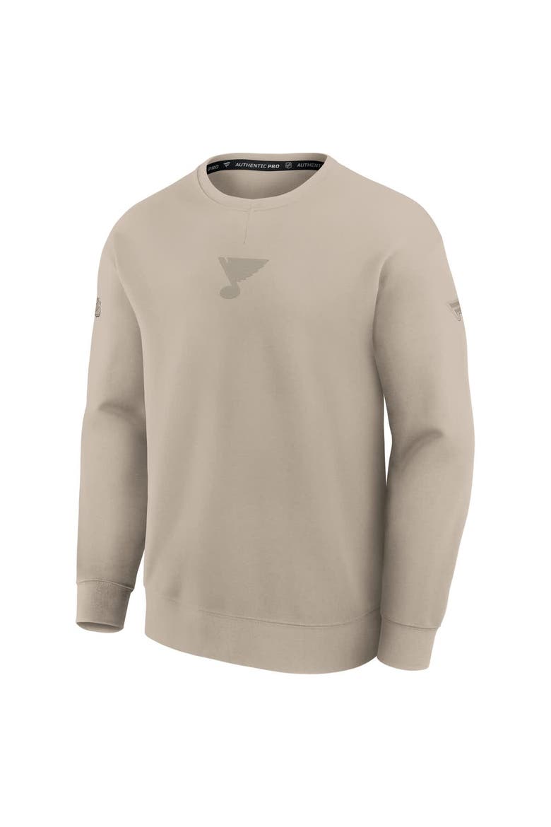 Men's Fanatics Tan St. Louis Blues Authentic Pro Road Tri-Blend Sweatshirt, Alternate, color, Tan