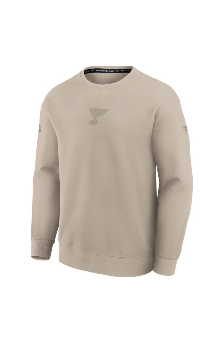 FANATICS Men's Fanatics Tan St. Louis Blues Authentic Pro Road Tri-Blend Sweatshirt, Alternate, color, Tan