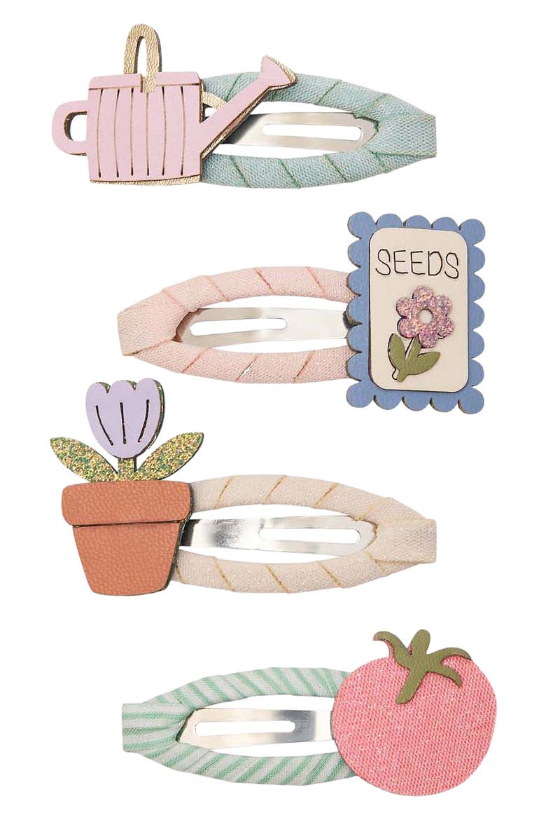 Kids' Gardening Assorted 4-Pack Hair Clips, Main, color, PINK