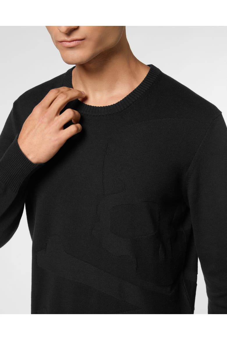 Knitted Pullover Round Neck Ls Skull&Amp;Bones Men, Alternate, color, black
