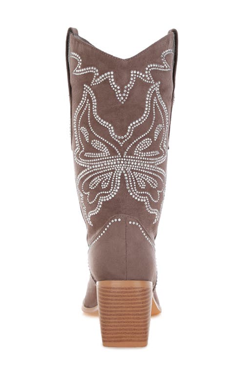 Rag & Co Latafa Rhinestone Western Boot In Brown