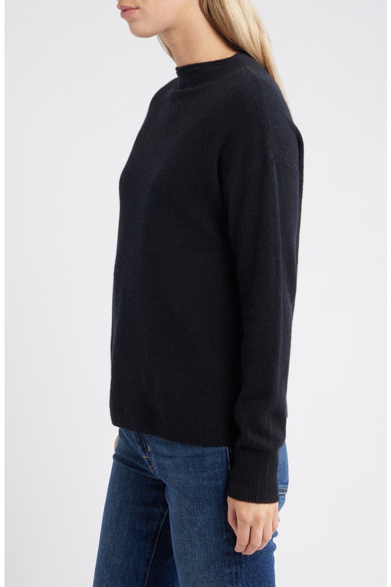 Funnel Neck Sweater, Alternate, color, BLACK