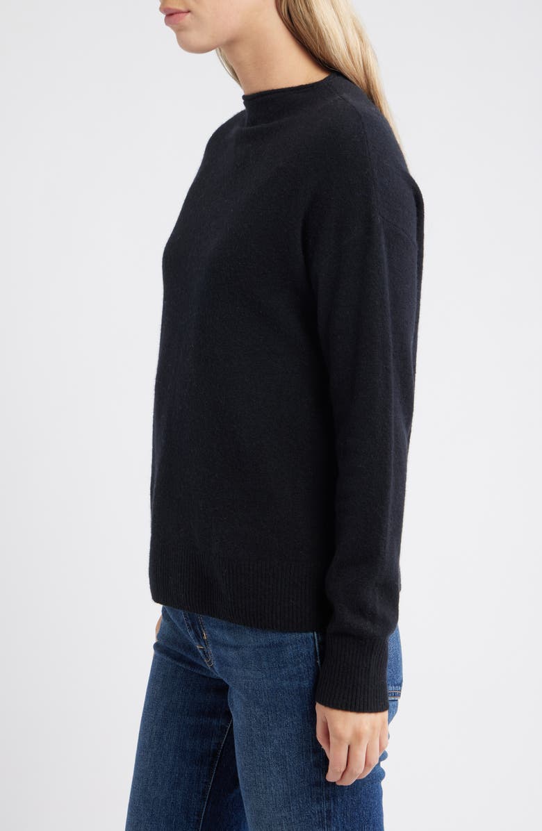 Caslon<sup>®</sup> Funnel Neck Sweater, Alternate, color, Black