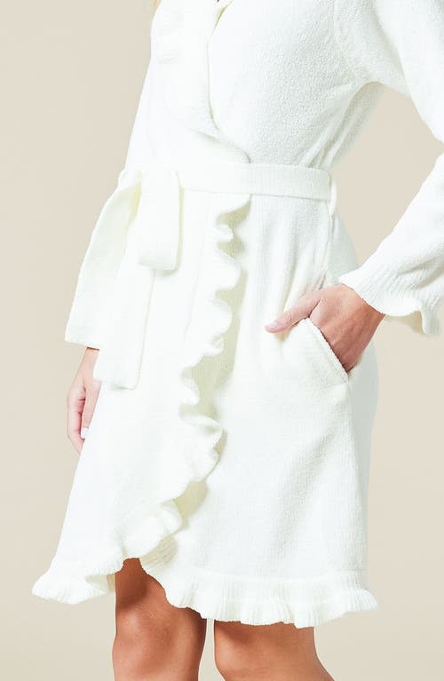 Softies Soft Ruffle Chenille Robe In Ivory