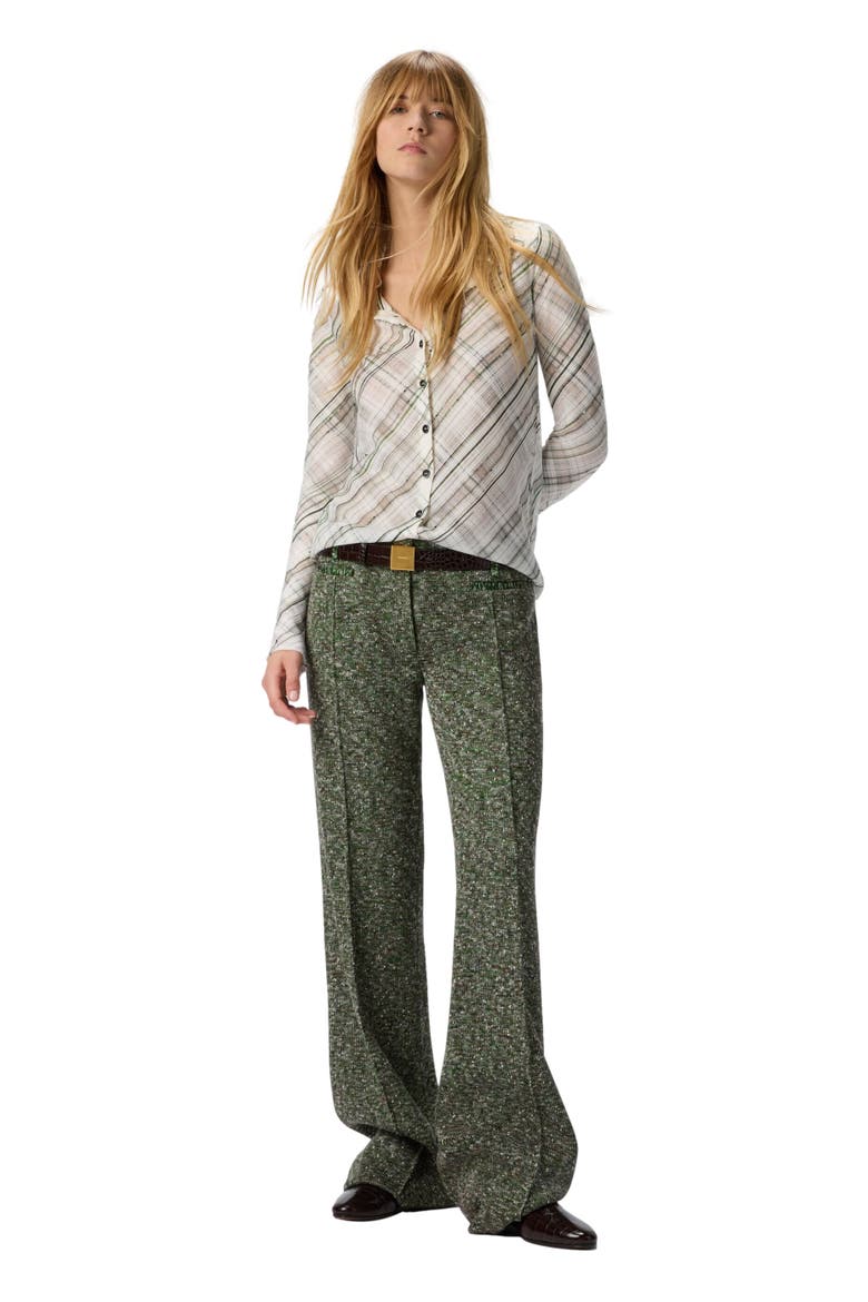 Tartan Criss-cross Shirt, Main, color, White