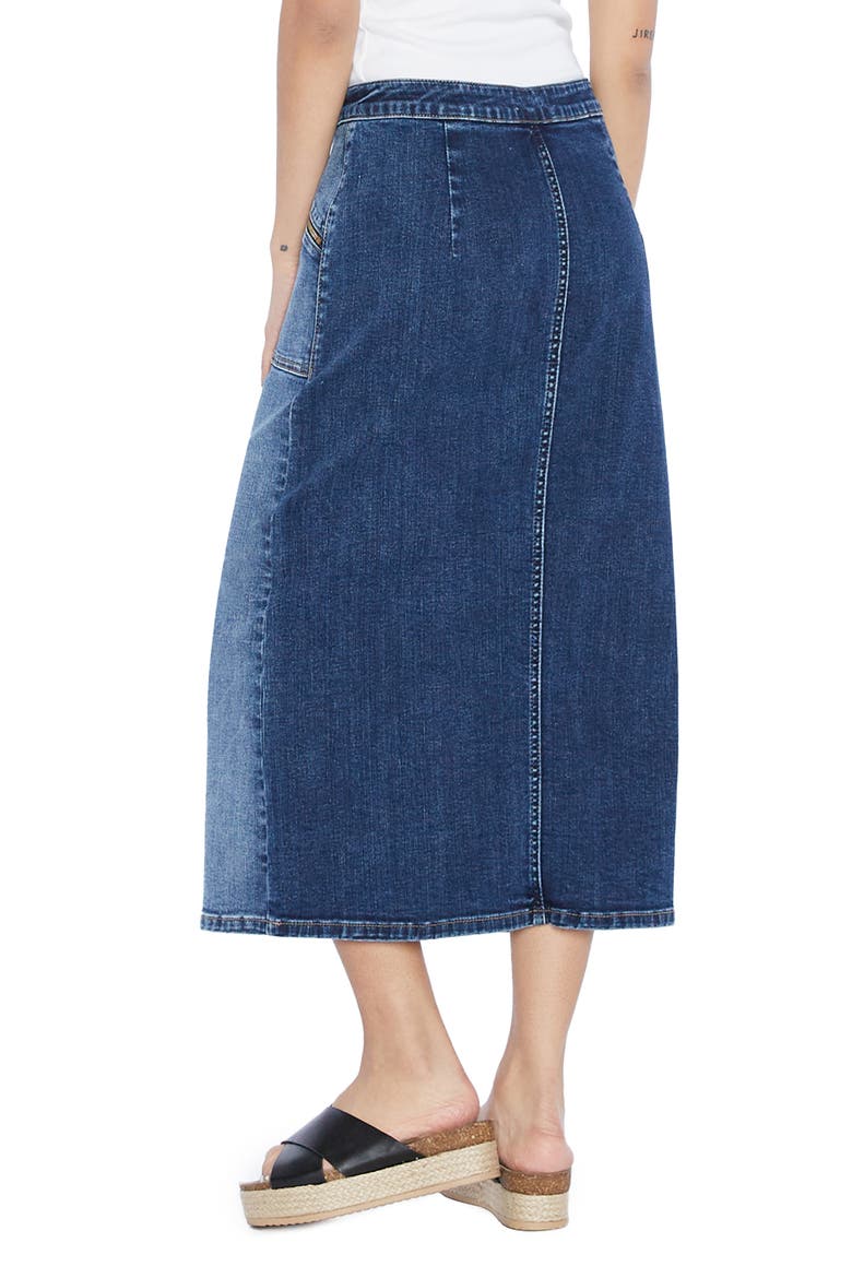 Zip Pocket Denim Skirt, Alternate, color, MITCH BLUE