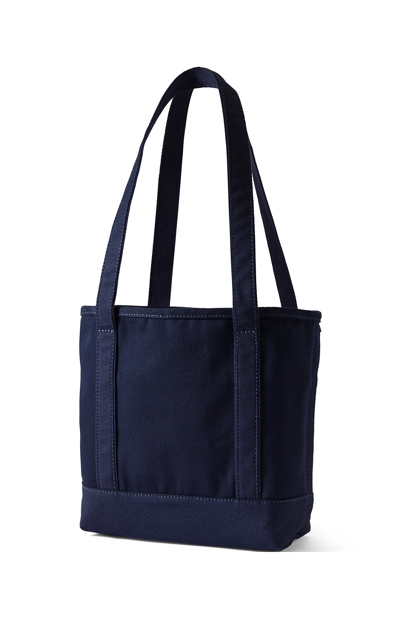 Lands’ End Canvas Open Top Tote Bag  Regular & Long Handle Carry All - Stylish  for Work  Travel  Beach  Errands  Great Gift, Alternate, color, Radiant Navy