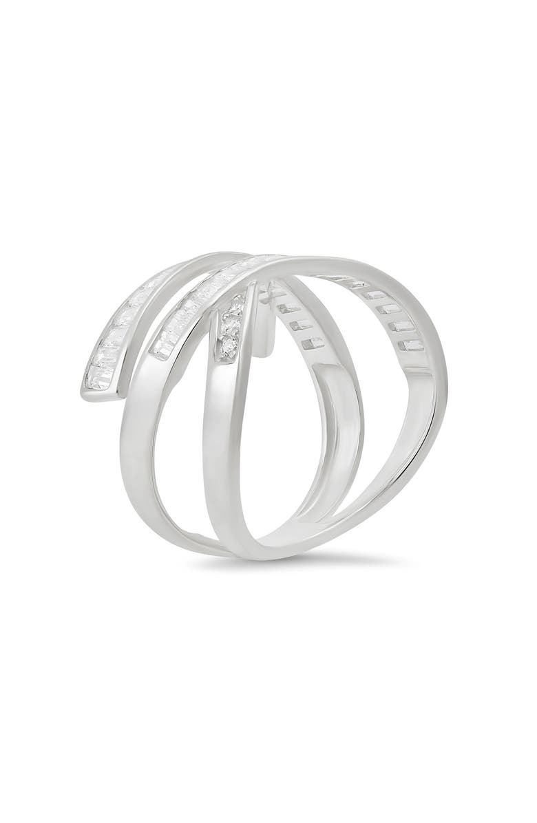 Queen Jewels Cubic Zirconia Highway Statement Ring, Alternate, color, Silver