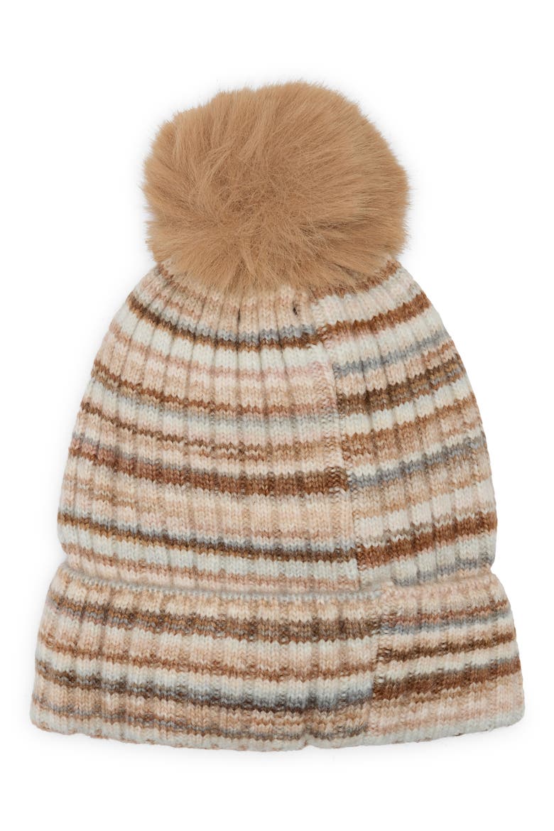 Striped Pom Beanie, Alternate, color, NEUTRAL