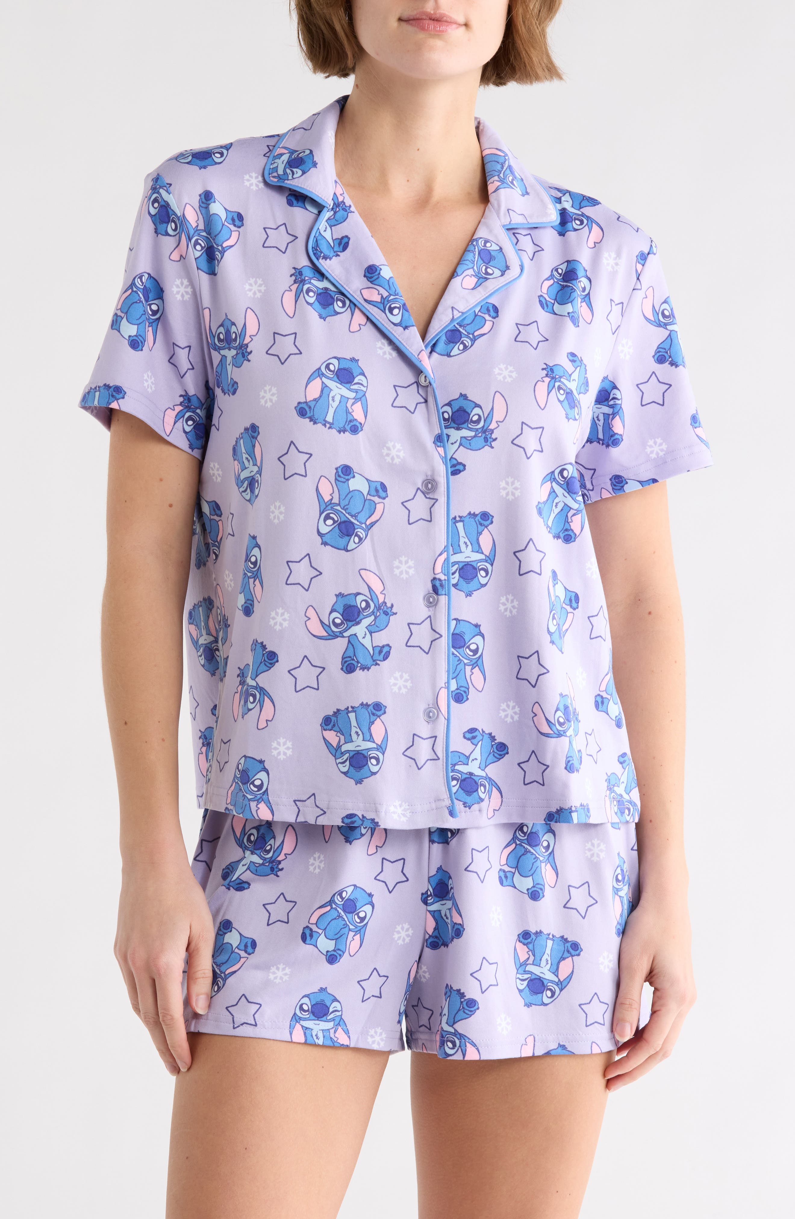 Lilo & Stitch Stitch Notch Collar Short Pajamas