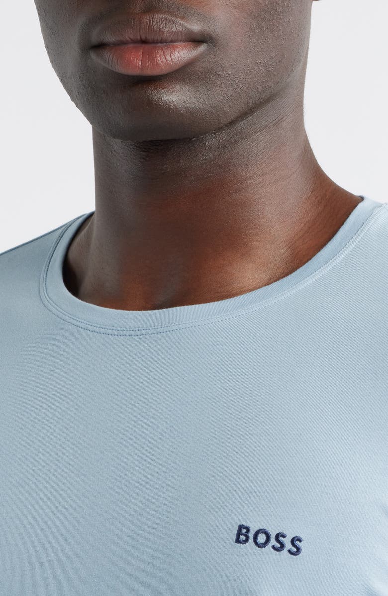 BOSS Mix Match Long Sleeve Stretch Modal Pajama T-Shirt, Alternate, color, Open Blue