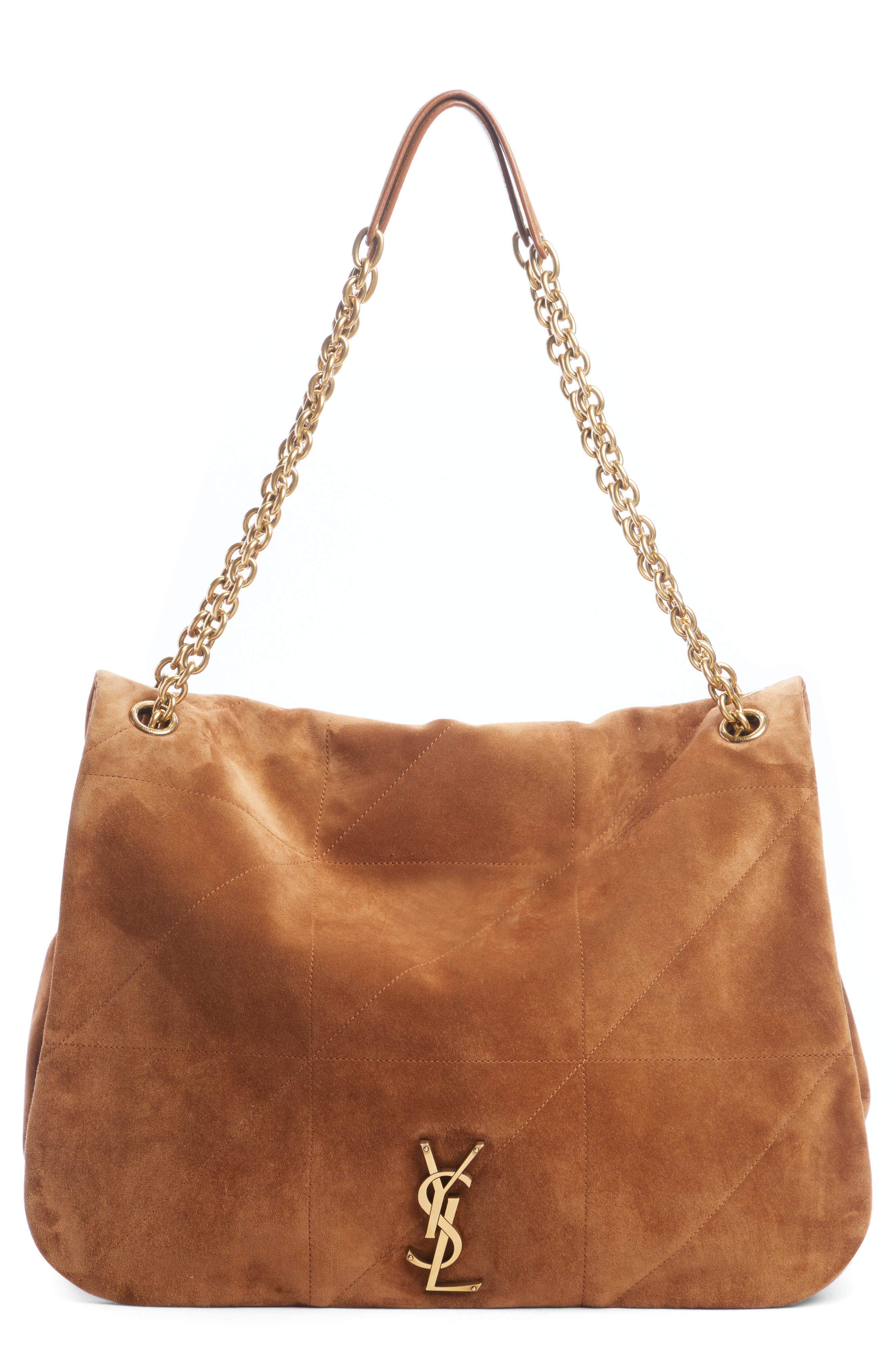 Jamie 4.3 Patchwork Suede Shoulder Bag, Main, color, BROWN CARAMEL