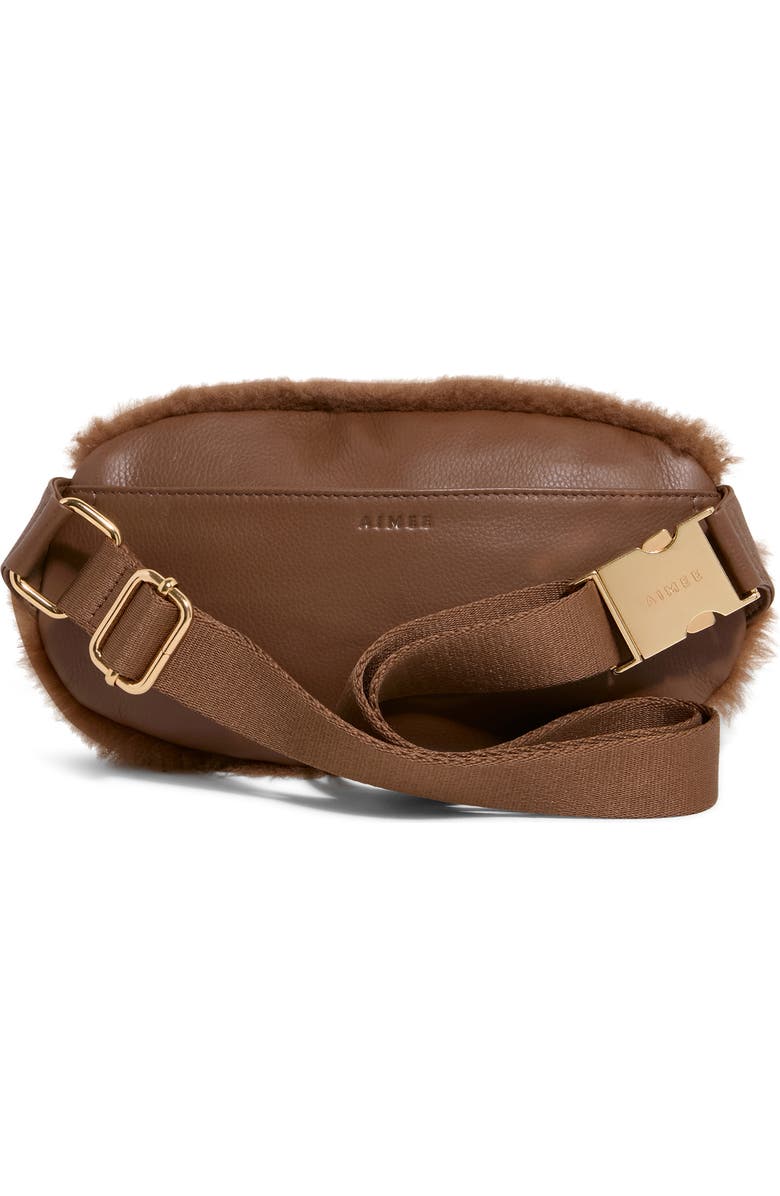 AIMEE Kestenberg Milan Belt Bag, Alternate, color, Coffee Shearling