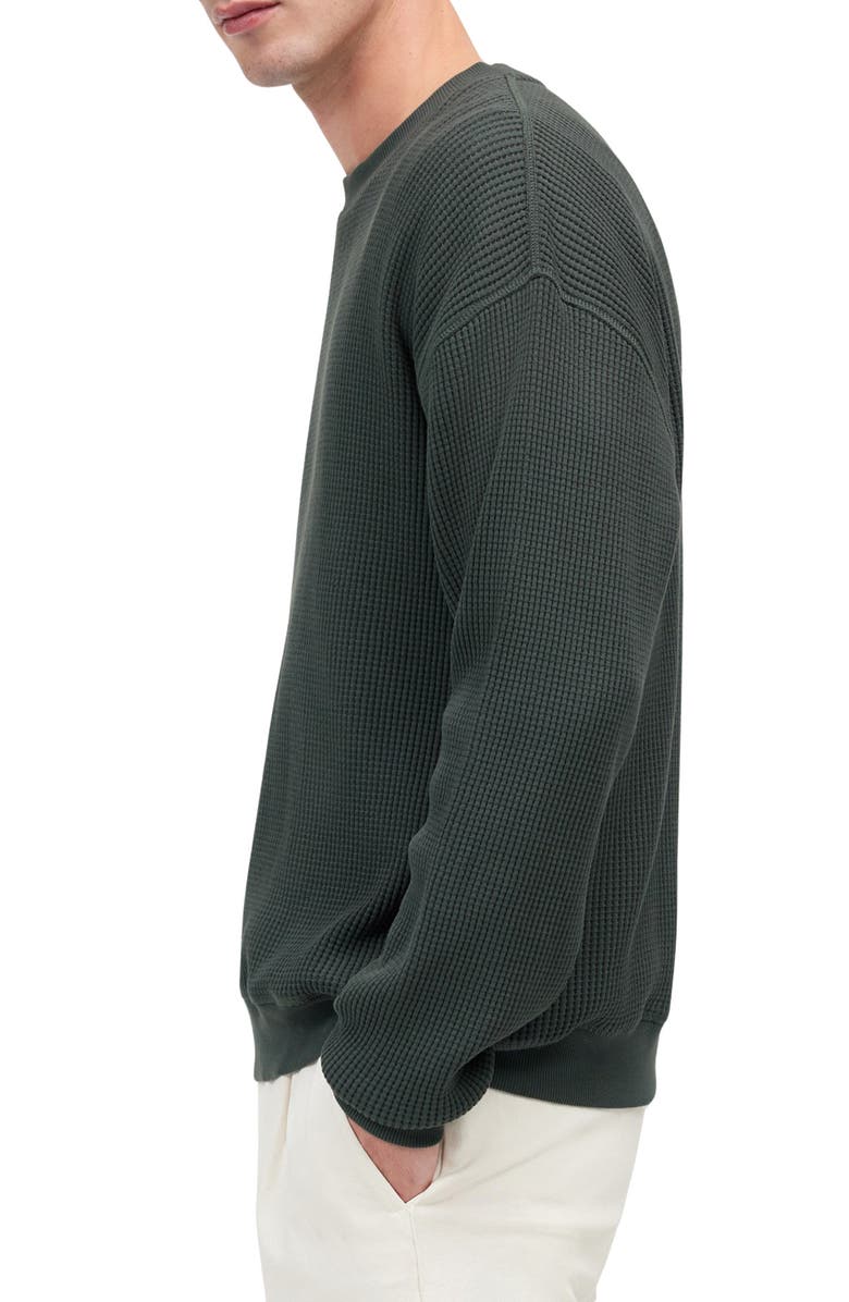 Madewell Cotton Thermal Sweatshirt, Alternate, color, Industrial Green