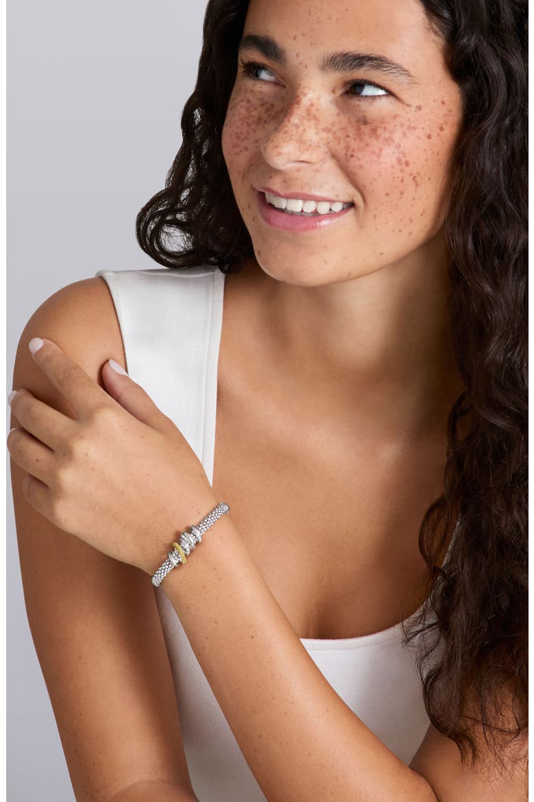 Caviar Lux Pavé Diamond Rope Bracelet, Alternate, color, TWO-TONE