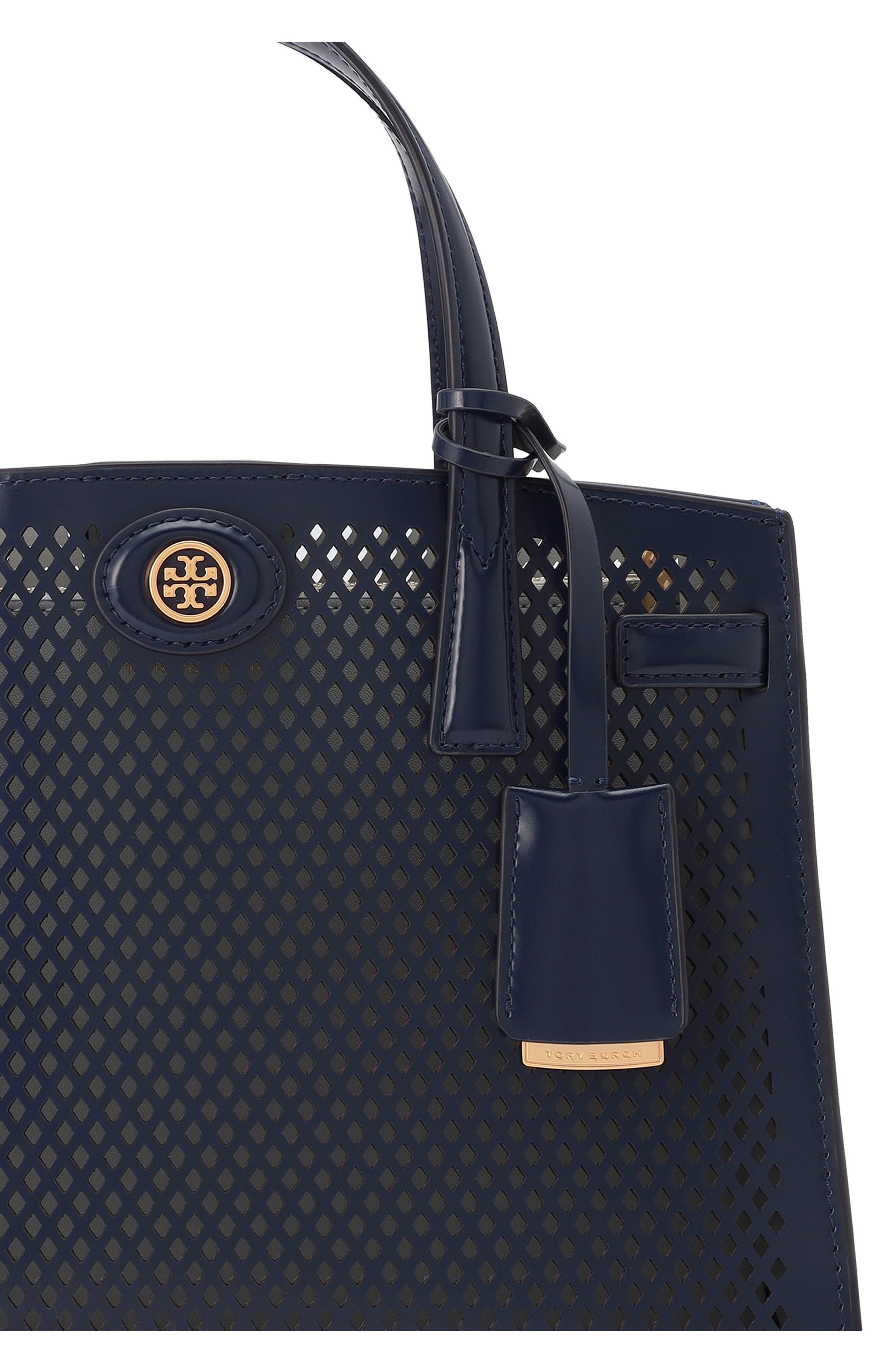 Tory Burch Small Robinson Perforated Leather Satchel, Alternate, color, 